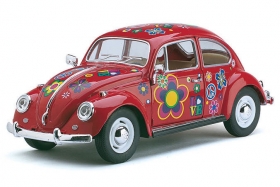 Volkswagen Beetle - 1967 - хиппи 3 цвета в ассортименте - без коробки 1:24