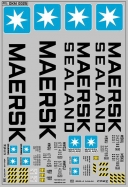 Набор декалей Контейнеры Maersk - 100х140 мм. 1:43
