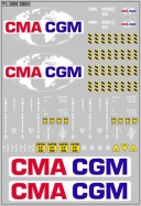 Набор декалей Контейнеры CMA GGM - вариант 2 - 100х140 мм. 1:43
