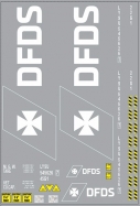 Набор декалей Контейнеры DFDS - 100х140 мм. 1:43