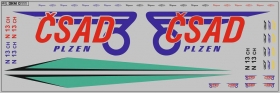 Набор декалей Логотип «CSAD Plzen» для фургонов и прицепов - 200х50 мм. 1:43