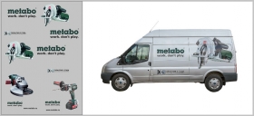 Набор декалей Фургоны Metabo Горький-Next - 200х140 мм. 1:43