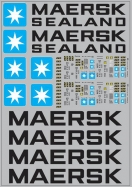 Набор декалей Контейнеры 40 футов Maersk - вариант 2 - 200х290 мм. 1:43
