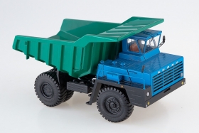 БелАЗ-540А (решётка с 5 поперечинами) карьерный самосвал - синий/зеленый 1:43