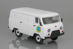 УАЗ-3741 фургон (пластик) - герб Саратова - белый 1:43