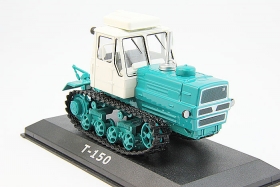 Т-150 трактор гусеничный - морская волна/белый - №47 с журналом 1:43