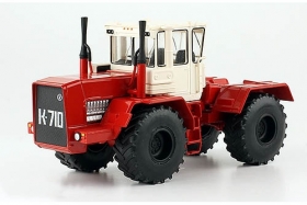 К-710 «Ильич» сельскохозяйственный колесный трактор - красный/белый - №112 с журналом 1:43