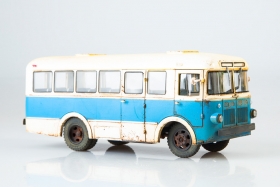 РАФ-251 малый городской автобус - синий/белый со следами эксплуатации 1:43