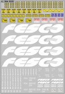 Набор декалей Контейнеры FESCO - вариант 1 - белый - 100х140 мм. 1:43