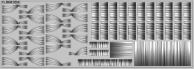 Набор декалей Шторки для Ikarus 259 - серые - 200х70 мм. 1:43