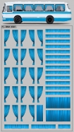 Набор декалей Шторки для ЛАЗ всех моделей - голубой - 100х140 мм. 1:43
