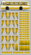 Набор декалей Шторки для ЛАЗ всех моделей - желтый - 100х140 мм. 1:43
