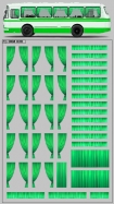 Набор декалей Шторки для ЛАЗ всех моделей - зеленый - 100х140 мм. 1:43