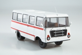 Уралец-70С автобус вагонной компоновки - белый/красный 1:43