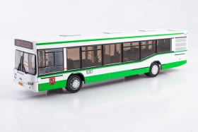 МАЗ-103 (рестайлинговый) автобус городской - г. Москва - белый/зеленый 1:43