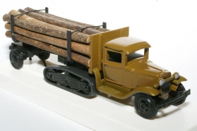 Горький-60 грузовой автомобиль для перевозки длинномерных грузов с прицепом-роспуском с лесом 1:43