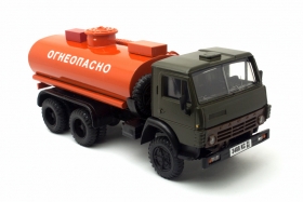 КАМАЗ-5511 цистерна «Огнеопасно» - хаки/оранжевый 1:43