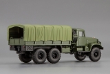 КрАЗ-214Б бортовой с тентом - 1963-1979 гг. - зеленый глянцевый 1:43