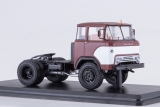 КАЗ-608 (четыре фары) седельный тягач - вишнеый/белый 1:43