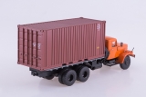 КрАЗ-257Б1 контейнер - оранжевый/бордовый 1:43