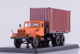 КрАЗ-257Б1 контейнер - оранжевый/бордовый 1:43