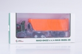 МАЗ-6422 седельный тягач (поздняя кабина) + самосвальный полуприцеп МАЗ-9506-30 - зелены/желтый 1:43