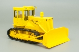 Т-130 трактор гусеничный с бульдозерным оборудованием - желтый - №59 с журналом 1:43