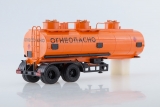 МАЗ-5432 седельный тягач (поздняя кабина) + НЕФАЗ-96742-010 полуприцеп-цистерна для светлых нефтепродуктов - бежевый/оранжевый 1:43