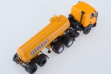 МАЗ-6422 седельный тягач (поздняя кабина) + ТЦ-11 полуприцеп-цементовоз - желтый 1:43