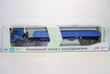 КАМАЗ-5410 седельный тягач + ОдАЗ-9370 полуприцеп бортовой - синий 1:43