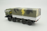 Миасский грузовик-532301 бортовой с тентом - кузов серый - камуфляж хаки 1:43