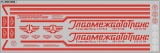 Набор декалей Главмежавтотранс ОдАЗ - вариант 2 - красные - 200х70 мм. 1:43