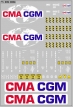 Набор декалей Контейнеры CMA GGM - вариант 2 - 100х140 мм. 1:43