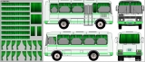 Набор декалей Шторки для автобусов ПАЗ - зеленый - 100х140 мм. 1:43