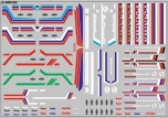 Набор декалей СуперМАЗ (полосы, надписи, логотипы) - вариант 1 - 200х140 мм. 1:43
