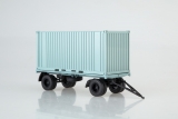 ГКБ-8350 прицеп-контейнеровоз с контейнером  - голубой 1:43
