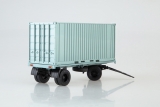 ГКБ-8350 прицеп-контейнеровоз с контейнером  - голубой 1:43