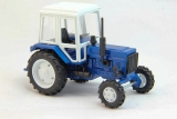 МТЗ-82 трактор (металл/пластик) - синий/белый/белые диски 1:43