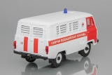 УАЗ-3962 автобус (металл) - скорая помощь - белый/красный 1:43
