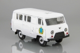 УАЗ-3962 автобус (пластик) - герб Саратова - белый 1:43