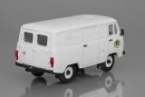 УАЗ-3741 фургон (пластик) - герб Ульяновска - белый 1:43