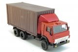 КАМАЗ-53212 контейнер - красный/коричневый 1:43