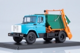 ЗиЛ-4333 мусоровоз контейнерный КО-450 - синий/оранжевый/зеленый 1:43