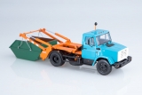 ЗиЛ-4333 мусоровоз контейнерный КО-450 - синий/оранжевый/зеленый 1:43