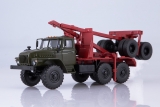 Миасский грузовик-43204-10 лесовоз + прицеп-роспуск - хаки-красный 1:43