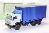 КАМАЗ-53212 контейнер со спойлером - светлая дымка/синий 1:43