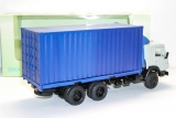 КАМАЗ-53212 контейнер со спойлером - светлая дымка/синий 1:43