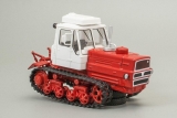 Т-150 сельскохозяйственный гусеничный трактор общего назначения - красный/белый - №122 с журналом 1:43