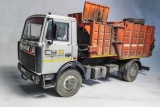 МАЗ-5337 мусоровоз МКМ-35 - белый/оранжевый со следами эксплуатации 1:43