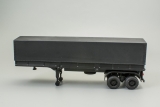 КАМАЗ-54115 (без спального места) седельный тягач со спойлером + ОдАЗ-9370 полуприцеп бортовой с тентом - черный 1:43